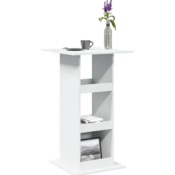 vidaXL Bartafel met opbergruimte 60x60x102 cm bewerkt hout wit