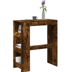 vidaXL Bartafel met rekken 90x40x103,5 cm bewerkt hout gerookt eiken