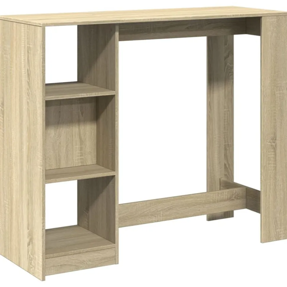 vidaXL Bartafel met schap 124x46x103,5 cm hout sonoma eikenkleur