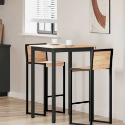 vidaXL Bartafel Naturel 70 x 70 x 105 cm Massief grenenhout