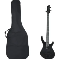 vidaXL Basgitaar voor beginners elektrisch met tas 4/4 46" zwart