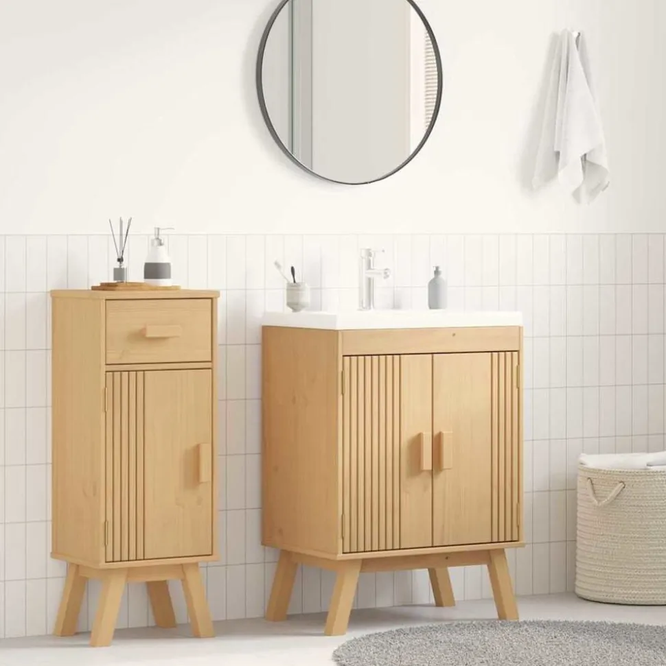 vidaXL Basis Kast Olden Bruin 60 x 40 x 80 cm Massief grenenhout