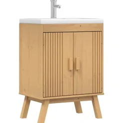 vidaXL Basis Kast Olden Bruin 60 x 40 x 80 cm Massief grenenhout