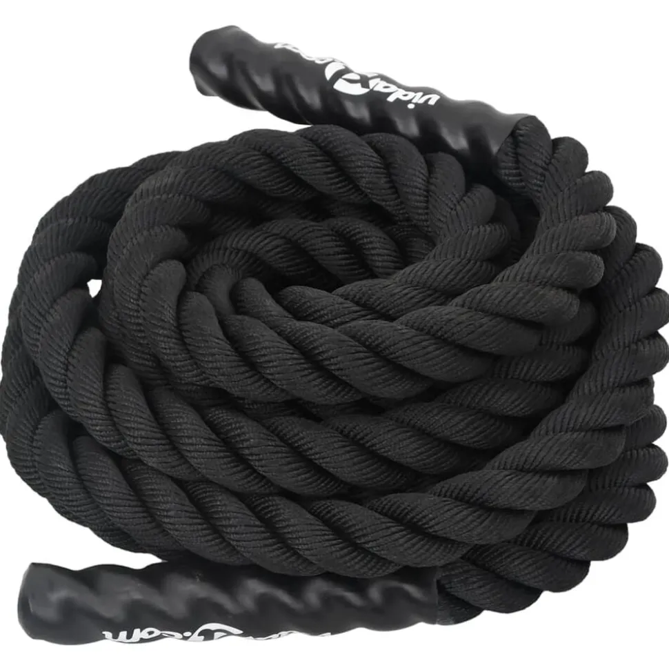 vidaXL Battle Rope Zwart 6 m 4,5 kg Polyester