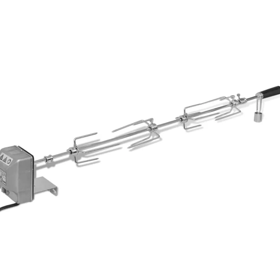 vidaXL BBQ Draaispit met motor staal 1000 mm