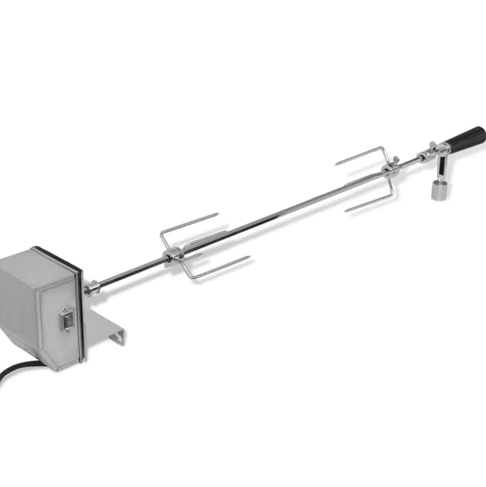 vidaXL BBQ Draaispit met professionele motor staal 900 mm