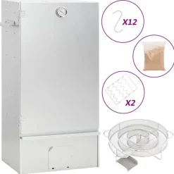 vidaXL BBQ-rookoven met koude rookgenerator gegalvaniseerd staal