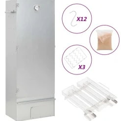 vidaXL BBQ-rookoven met koude rookgenerator gegalvaniseerd staal