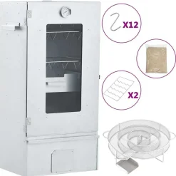 vidaXL BBQ-rookoven met koude rookgenerator gegalvaniseerd staal