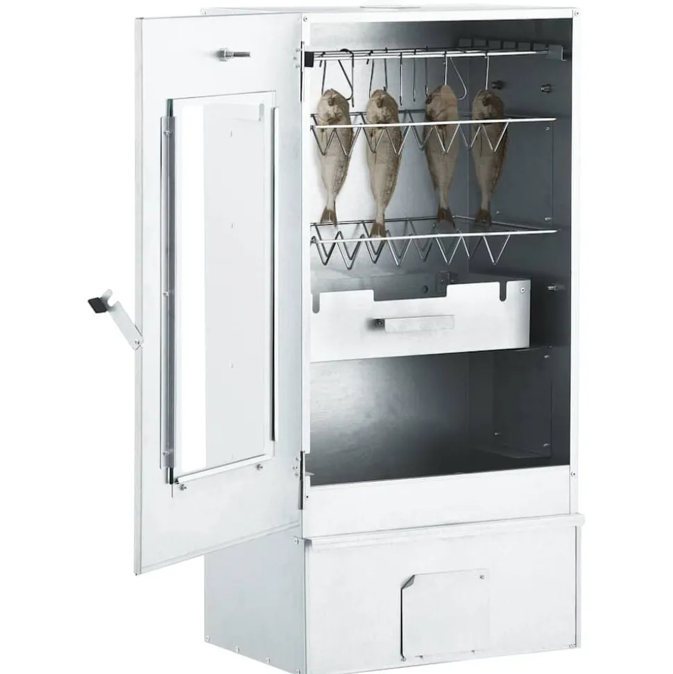 vidaXL BBQ-rookoven met koude rookgenerator gegalvaniseerd staal