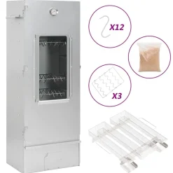vidaXL BBQ-rookoven met koude rookgenerator gegalvaniseerd staal