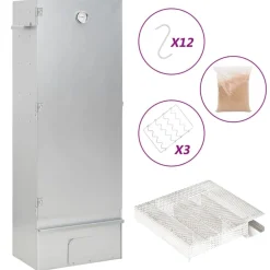 vidaXL BBQ-rookoven met koude rookgenerator gegalvaniseerd staal
