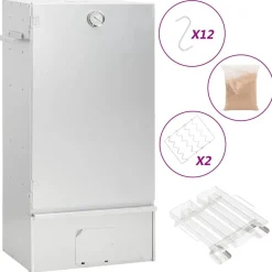 vidaXL BBQ-rookoven met koude rookgenerator gegalvaniseerd staal