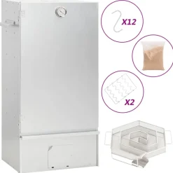 vidaXL BBQ-rookoven met koude rookgenerator gegalvaniseerd staal