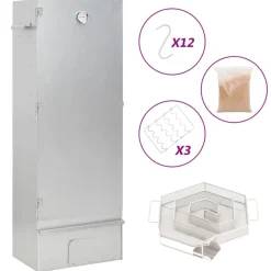 vidaXL BBQ-rookoven met koude rookgenerator gegalvaniseerd staal