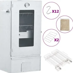 vidaXL BBQ-rookoven met koude rookgenerator gegalvaniseerd staal