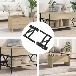 vidaXL Bed liftmechanisme 2 pcs Zwart 340 x 95 x 40 mm IJzer