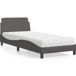 vidaXL Bed met matras "Dover" kunstleer grijs 80x200 cm