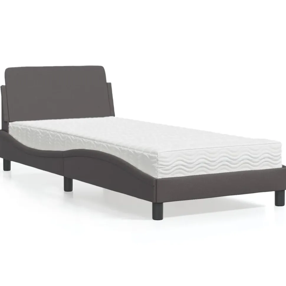 vidaXL Bed met matras "Dover" kunstleer grijs 80x200 cm