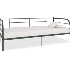 vidaXL Bedbank metaal grijs 90x200 cm