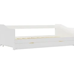 vidaXL Bedbank uittrekbaar grenenhout wit 90x200 cm
