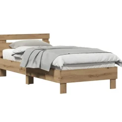 vidaXL Bedframe Artisan Eiken 203 x 95 x 70 cm Bewerkt hout