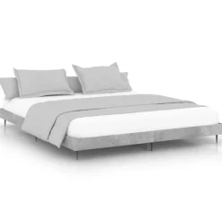 vidaXL Bedframe bewerkt hout betongrijs 200x200 cm