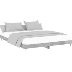 vidaXL Bedframe bewerkt hout betongrijs 200x200 cm