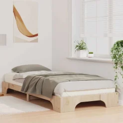 vidaXL Bedframe Bruin 80 x 210 cm Massief grenenhout