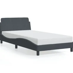 vidaXL Bedframe "Dover" fluweel donkergrijs 100x203 cm