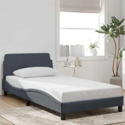 vidaXL Bedframe "Dover" fluweel donkergrijs 100x203 cm