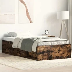 vidaXL Bedframe gerookt eikenkleurig 90x200 cm