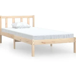 vidaXL Bedframe massief grenenhout zwart 75x190 cm