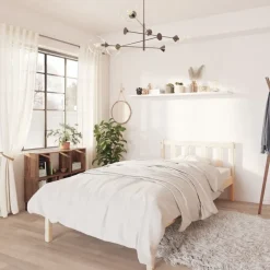 vidaXL Bedframe massief grenenhout zwart 75x190 cm