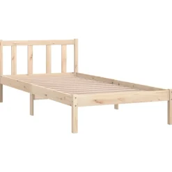 vidaXL Bedframe massief grenenhout zwart 75x190 cm