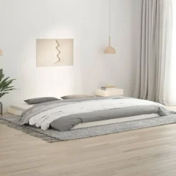 vidaXL Bedframe massief grenenhout wit 200x200 cm