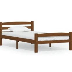 vidaXL Bedframe massief grenenhout honingbruin 90x200 cm