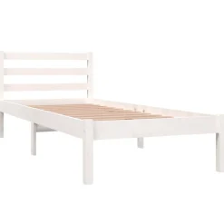 vidaXL Bedframe massief grenenhout wit 75x190 cm