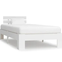 vidaXL Bedframe massief grenenhout wit 90x200 cm