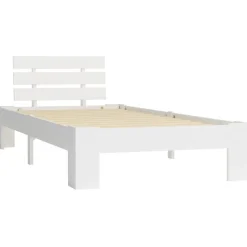 vidaXL Bedframe massief grenenhout wit 90x200 cm