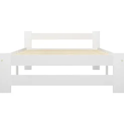 vidaXL Bedframe massief grenenhout wit 90x200 cm