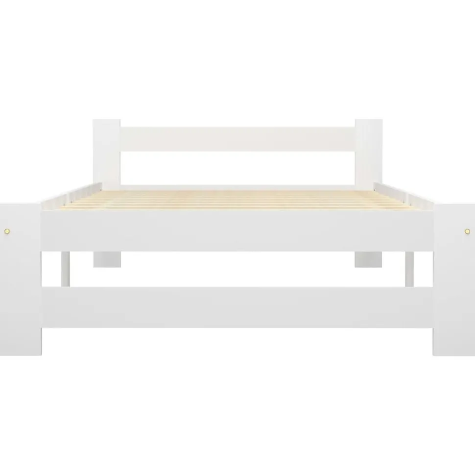 vidaXL Bedframe massief grenenhout wit 90x200 cm