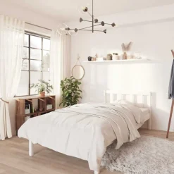 vidaXL Bedframe massief grenenhout wit 75x190 cm