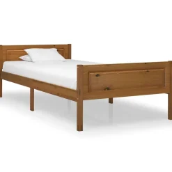 vidaXL Bedframe massief grenenhout honingbruin 100x200 cm