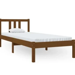 vidaXL Bedframe massief hout honingbruin 75x190 cm