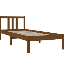 vidaXL Bedframe massief hout honingbruin 75x190 cm