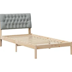 vidaXL Bedframe met Gevoerd Hoofdgedeelte Bruin 100 x 200 cm