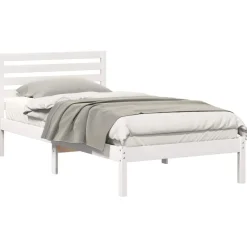 vidaXL Bedframe met hoofdeinde Wit 80 x 200 cm Massief grenenhout