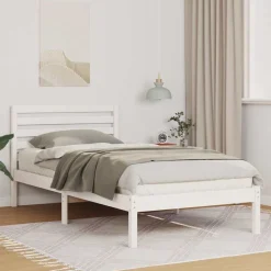 vidaXL Bedframe met hoofdeinde Wit 80 x 200 cm Massief grenenhout