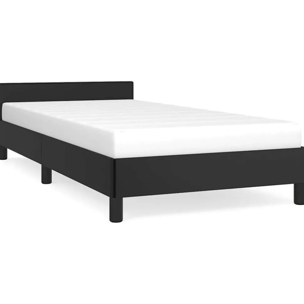 vidaXL Bedframe met hoofdeinde zonder matras 80x200 cm zwart